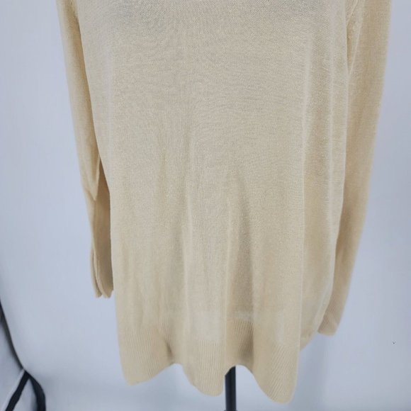 J. CREW Linen Crewneck Sweater Ivory Cream Long Sleeve Lightweight Women's Small - Picture 4 of 8